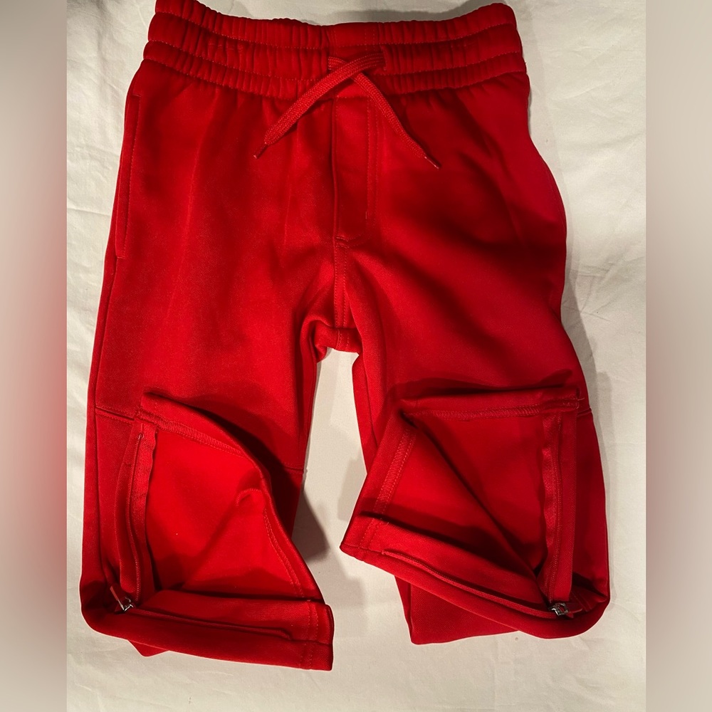NEW OshKosh B’Gosh Toddler Boys Red Sweat Pants Drawstring w/zipper legs Size 4